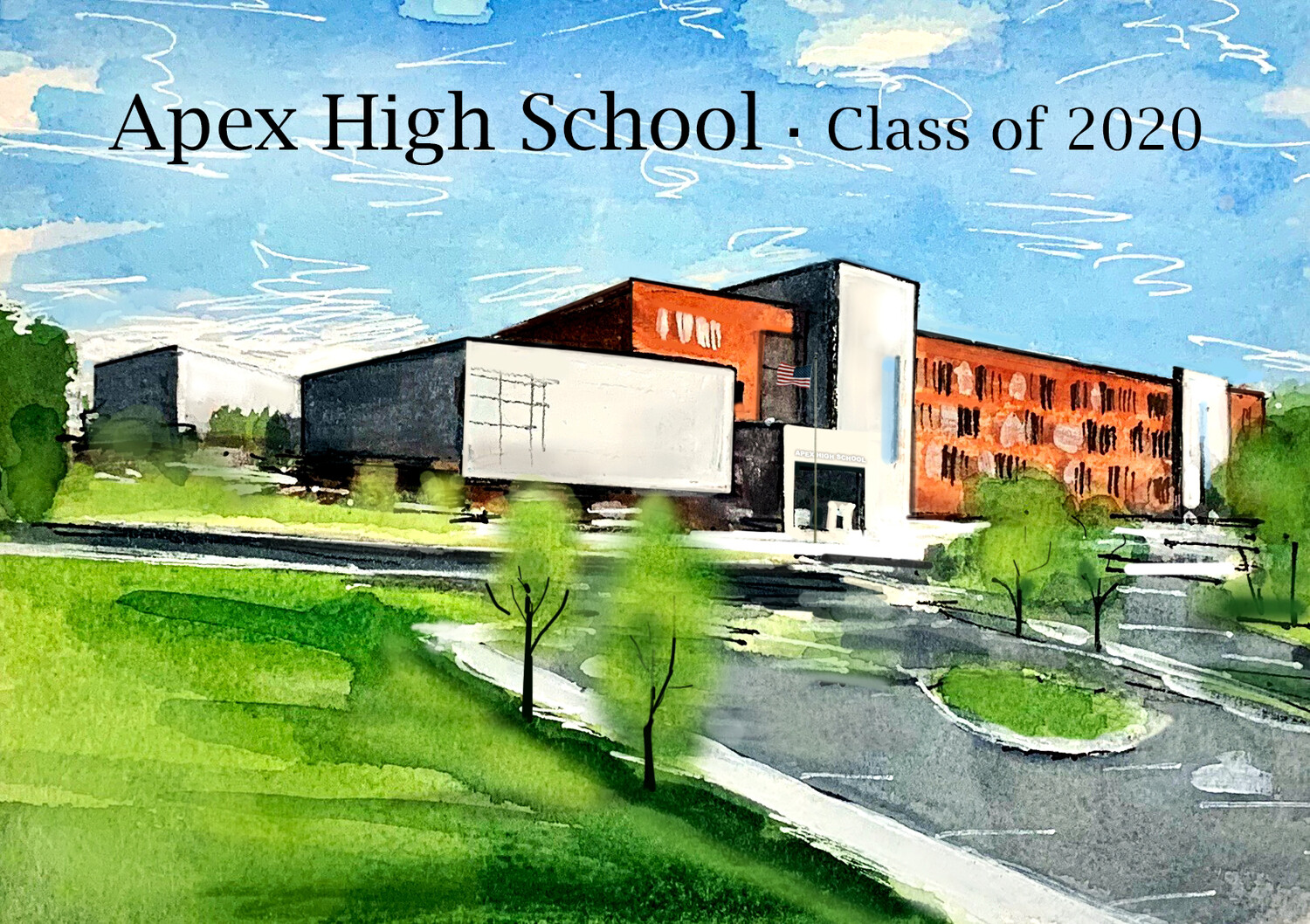 Apex, NC Apex High School 11"x14" Matted Print