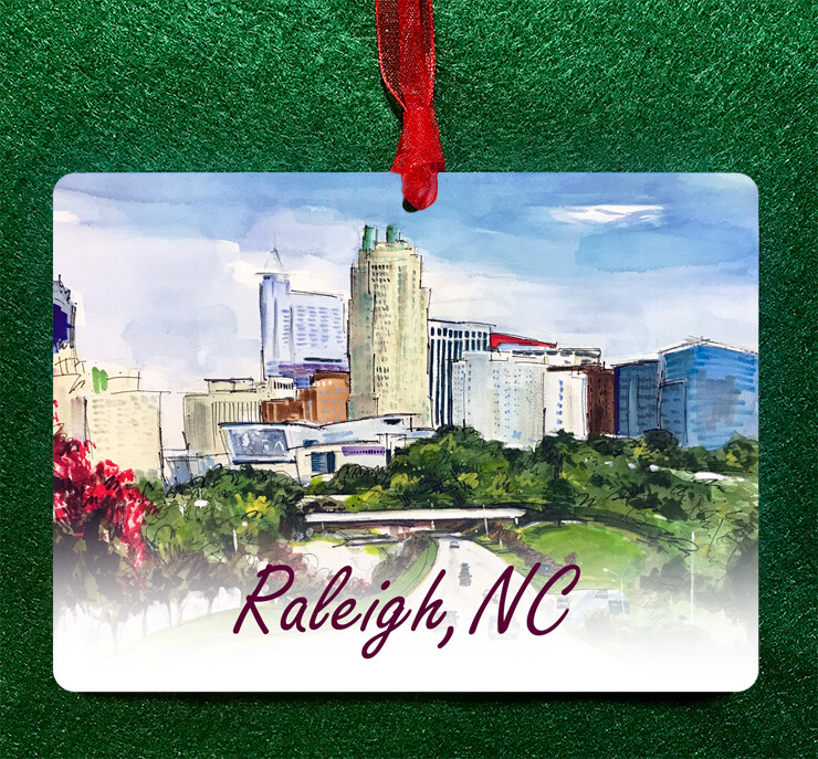 Raleigh, NC - Ornament - Skyline #2 - #crepe - #lew