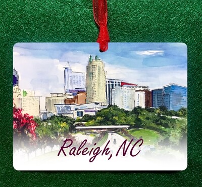 Raleigh, NC - Ornament - Skyline #2 - #crepe - #lew