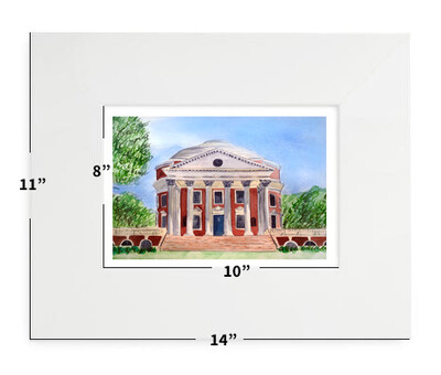 Charlottesville, VA - UVA - The Rotunda - 11”x 14" - Matted Print - #mindy