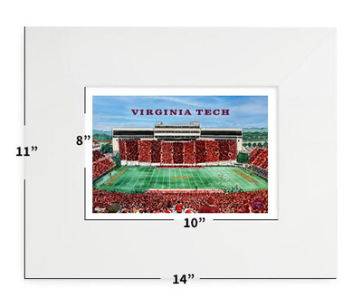 Blacksburg, VA - Virginia Tech Lane Stadium - 11”x 14" - Matted Print - #ashley