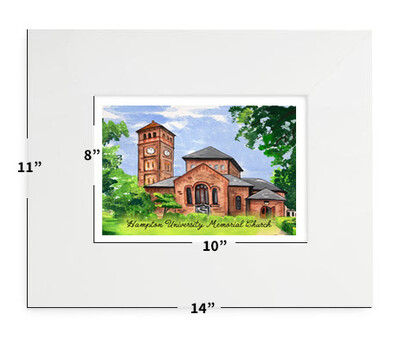 Hampton, VA - Hampton University - Memorial Church - 11”x 14" - Matted Print - #solveig