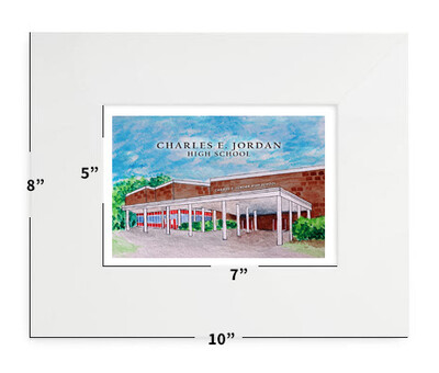 Durham, NC - Matted Print - 8&quot;x10&quot; - Jordan High School - #katie