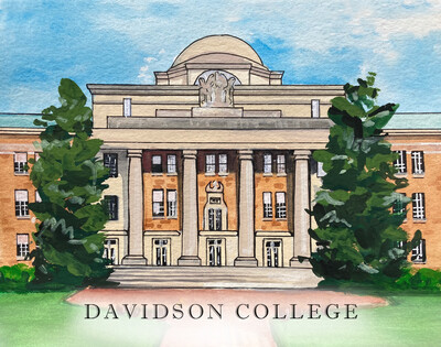 Davidson, NC - Davidson College - 11”x 14" - Matted Print - #solveig