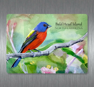 Birds - Painted Bunting - Magnet - #lew