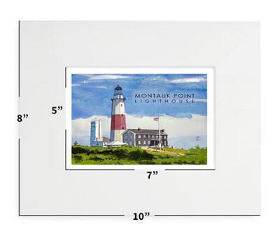 Montauk, NY - Montauk Point Lighthouse - 8”x10”- Matted Print - #lew
