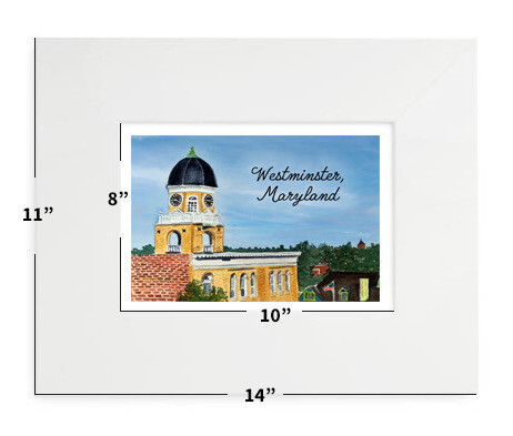 Westminster, MD - Matted Print - 11&quot;x14&quot; - Westminster Clock Tower - #stephanie