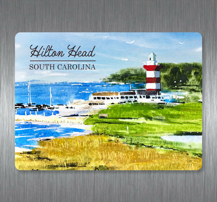 Hilton Head, SC - Magnet - Harbor Town Lighthouse - #hiltonhead - #lew