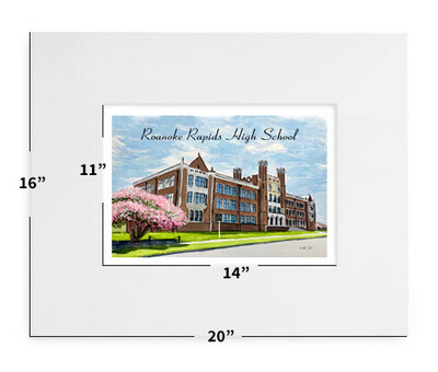 Roanoke Rapids, NC - Roanoke Rapids High School - 16”x20" - Matted Print - #rrhs - #lew
