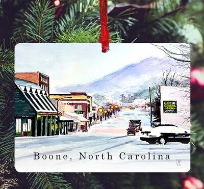 Boone, NC - Ornament - Snowy Boone - Howard Knob - #lew