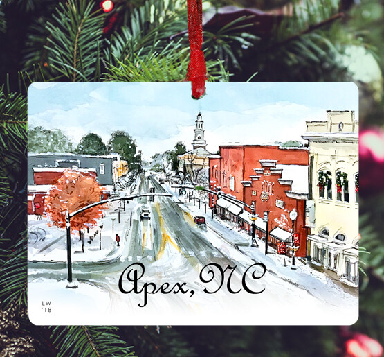 Apex, NC - Ornament - Snowy Day - #lew