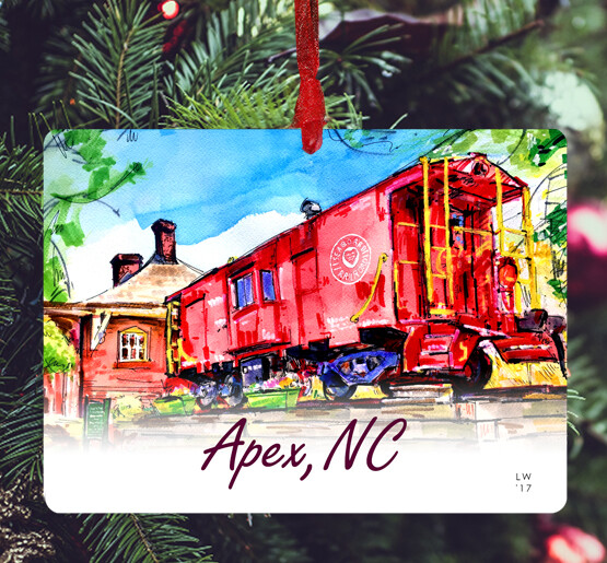 Apex, NC - Ornament - Caboose - #apexcaboose - #lew