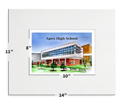 Apex, NC - New Apex High School - 11"x14" - Matted Print - #katie