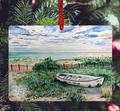 Bald Head Island, NC - Ornament - Cape Fear Boat - #katie