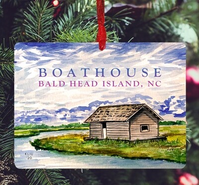 Bald Head Island, NC - Ornament - BHI Boathouse - #katie