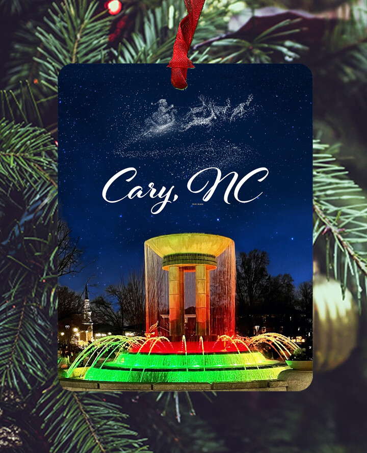 Cary, NC - Ornament - Photo - Anne Burton - Fountain Christmas - #carychristmas