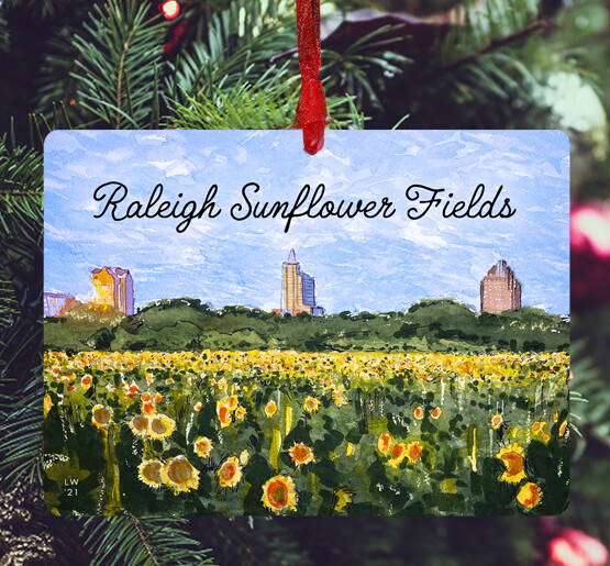 Raleigh, NC - Ornament - Dix Park Sunflowers - #lew