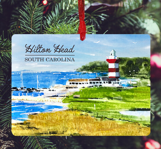 Hilton Head, SC - Ornament - Harbor Town Lighthouse - #hiltonhead - #lew