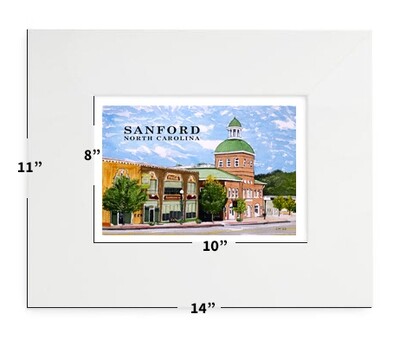 Sanford, NC - Hey Sanford! - 11x14" - Matted Print - #sanford - #lew