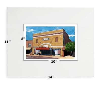 Sanford, NC - Sanford Temple Theater - 11x14" - Matted Print - #sanfordtemple - #lew
