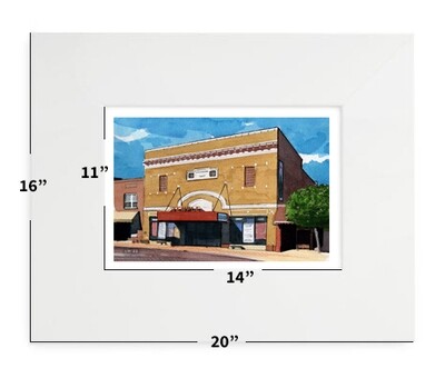 Sanford, NC - Sanford Temple Theater - 16"x20" - Matted Print - #sanfordtemple - #lew