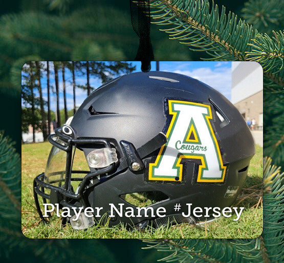 Apex, NC - Ornament - Double Sided - Apex High School Football Helmet - #cougarfootball
