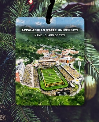 Boone, NC - Ornament - Appalachian State University - Stadium - #appstatestadium - #lew - #kiddbrewer