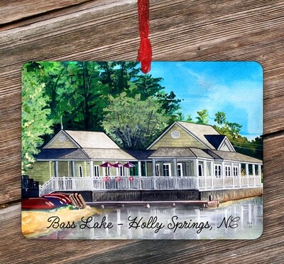 Holly Springs, NC - Ornament - Bass Lake Boathouse - #solveig