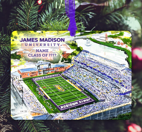 Harrisonburg, VA - Ornament - James Madison University - Stadium - #dukes - #lew