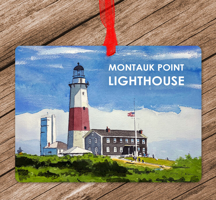 Montauk, NY - Ornament - Montauk Point Lighthouse - #lew