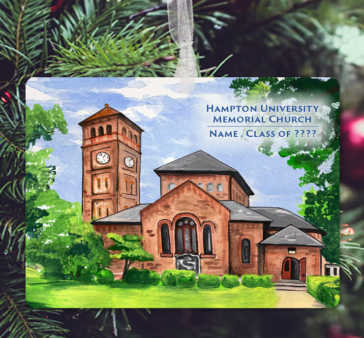 Hampton, VA - Ornament - Hampton University - Memorial Church - #solveig