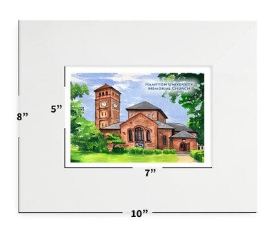 Hampton, VA - Hampton University - Memorial Church - 8”x10” - Matted Print - #solveig