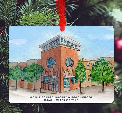 Raleigh, NC - Moore Square Magnet Middle School - Ornament - #katie