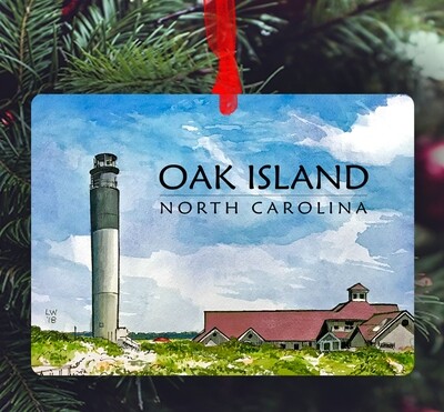 Oak Island, NC - Ornament - Oak Island Lighthouse - #lew