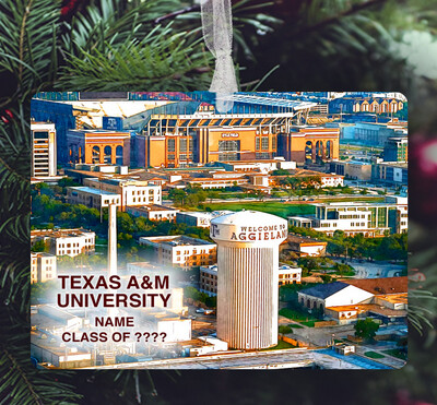 College Station, TX - Ornament - Texas A&amp;M University - Water Tower