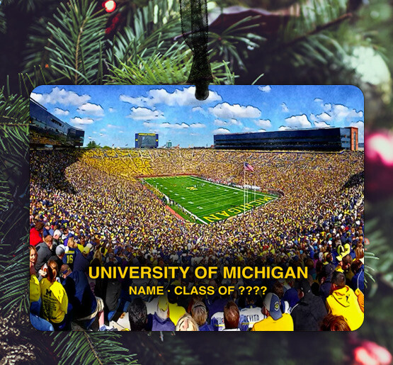 Ann Arbor, MI - Ornament - University of Michigan - Stadium