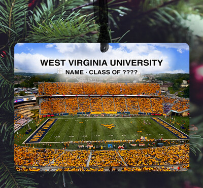 Morgantown, WV - Ornament - West Virginia University Mountaineer Field at Milan Puskar Stadium - #mountaineers