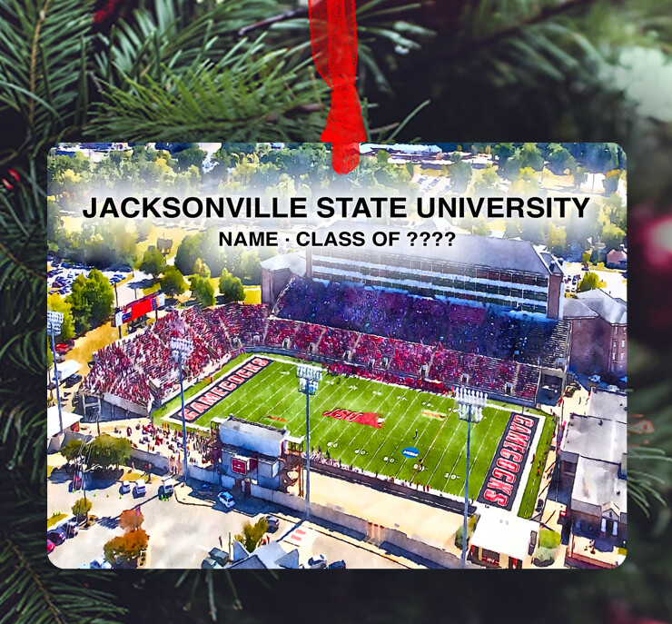 Jacksonville, AL - Ornament - Jacksonville State University - Stadium - #jacksonvillestateuniversitystadium
