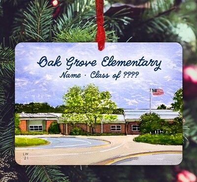 Raleigh, NC - Ornament - Oak Grove Elementary School - #lew