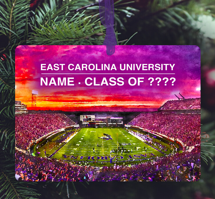 Greenville, NC - Ornament - East Carolina University - Stadium