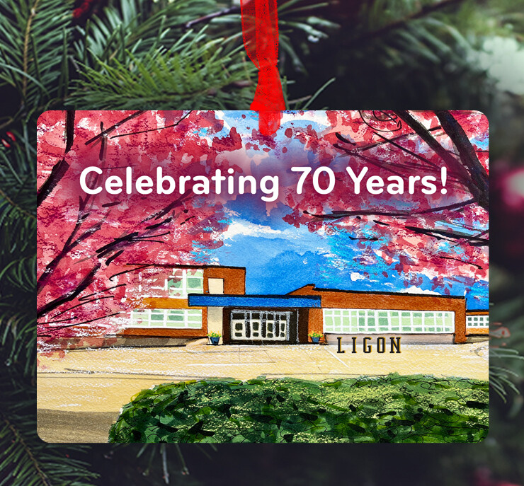 Raleigh, NC - Ornament - Ligon Magnet Middle School - #celebrate70ligon - #lew