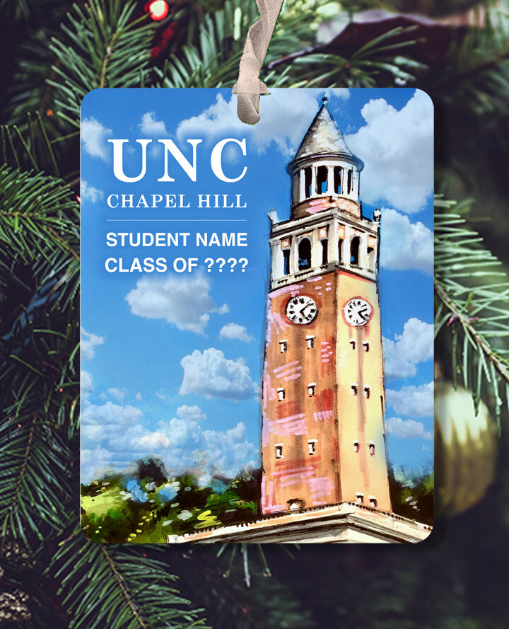 Chapel Hill, NC - Ornament - UNC Bell Tower - #lew