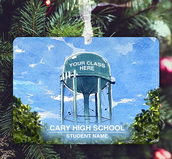 Cary , NC - Ornament - Cary High School - Water Tower - #lew