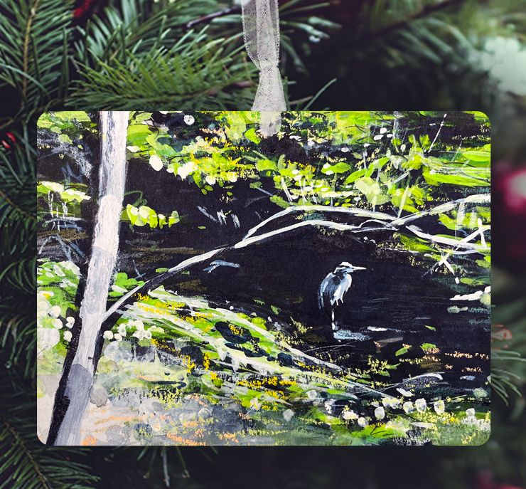 Raleigh, NC - Ornament - Umstead Heron - #lew