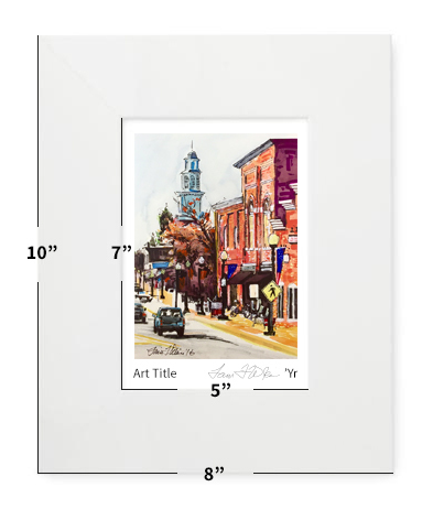 Apex, NC - Matted Print - 8&quot;x10&quot; - Steeple - #lew