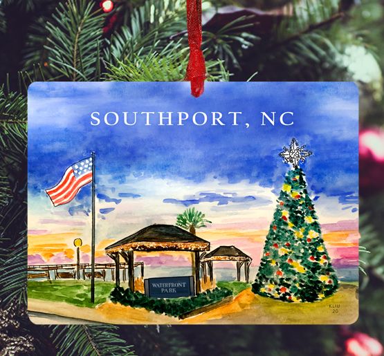 Southport, NC - Ornament - Waterfront Christmas Tree - #katie SKU 00414