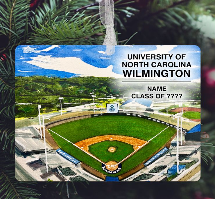 Wilmington, NC - Ornament - UNCW Wilmington - Baseball - #lew