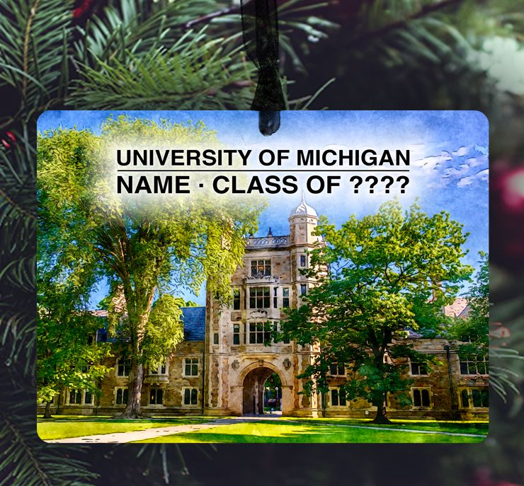 Ann Arbor, MI - Ornament - University of Michigan - Campus