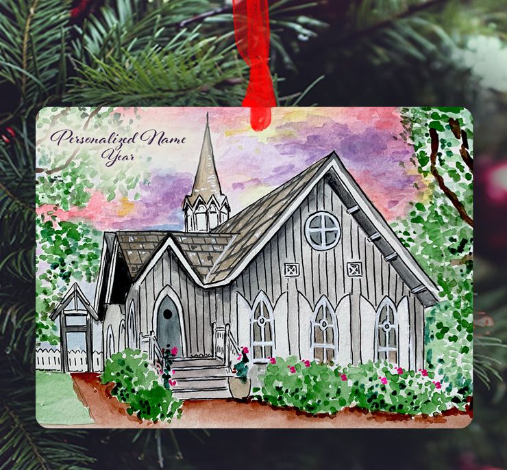 Bald Head Island, NC - Ornament - BHI Chapel - #katie