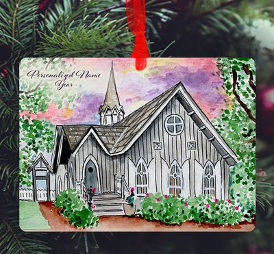 Bald Head Island, NC - Ornament - BHI Chapel - #katie